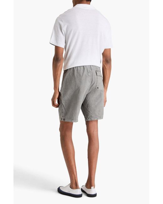 James Perse Gray Cotton And Hemp-blend Drawstring Shorts for men