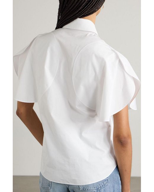 Stella McCartney White Paneled Cotton-Poplin Shirt
