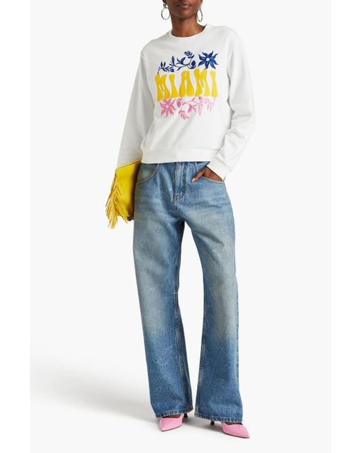 Maje Gray Embroidered French Terry Sweatshirt
