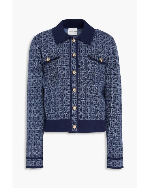 Claudie Pierlot Blue Jacquard-knit Cardigan