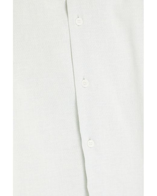 Sandro Hemd aus einer baumwoll-lyocell-leinenmischung in White für Herren