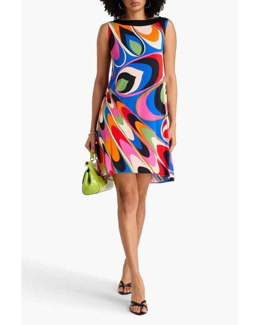Emilio Pucci Blue Printed Jersey Mini Dress