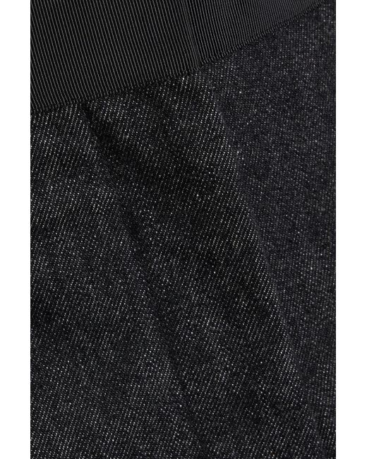 Thom Browne White Grosgrain-Trimmed Denim Shorts
