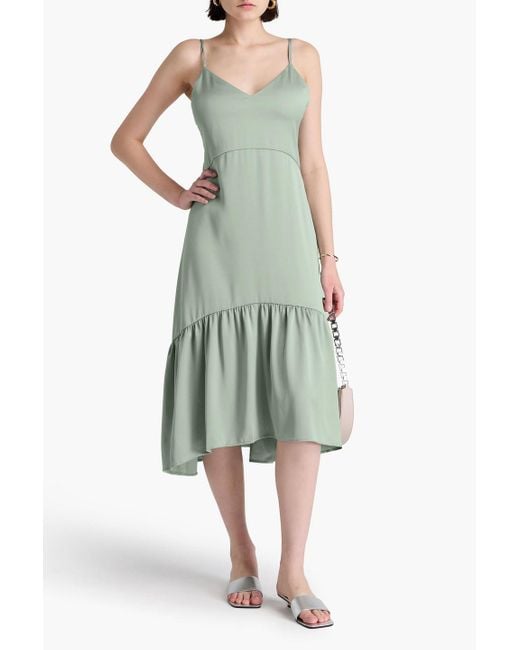Claudie Pierlot Green Satin Midi Dress
