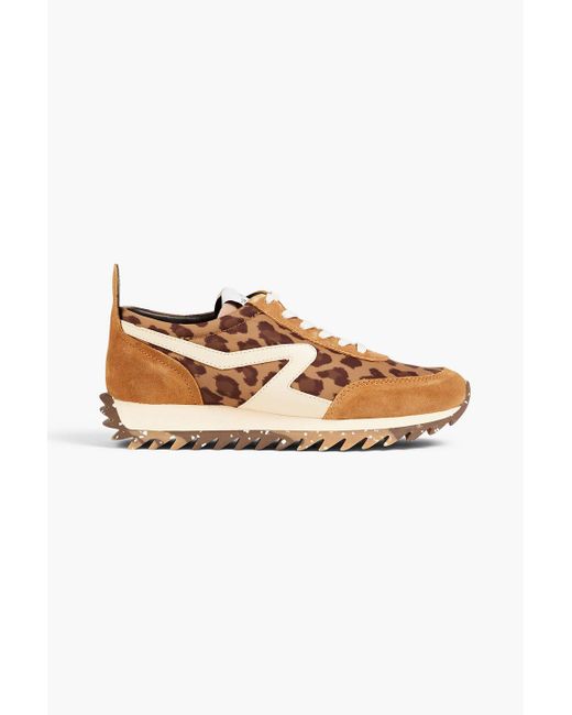 Rag & Bone Multicolor Suede-trimmed Leopard-print Shell Sneakers
