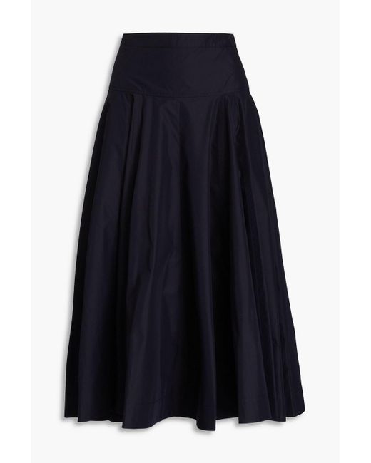 3.1 Phillip Lim Blue Cotton-blend Poplin Midi Skirt