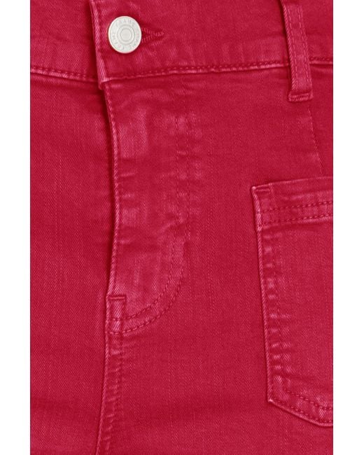 FRAME Red High-rise Wide-leg Jeans