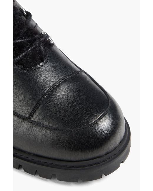 Stuart Weitzman Black Luge Leather Combat Boots