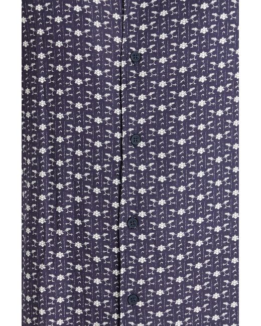 Orlebar Brown Blue Hibbert Printed Piqué Shirt for men