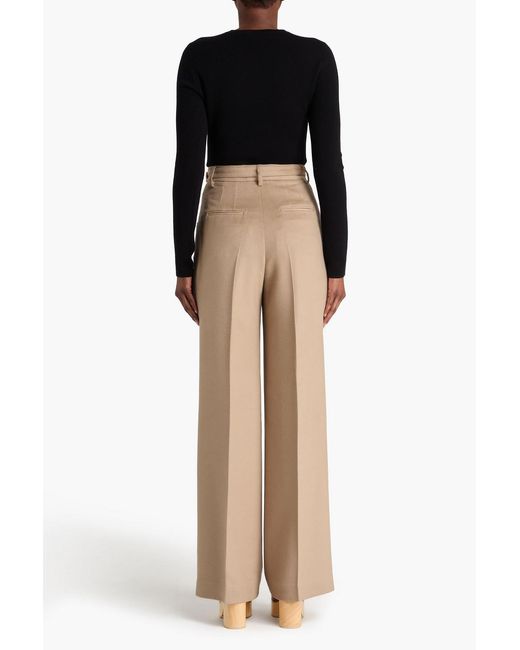 Gabriela Hearst Natural Silk-felt Wide-leg Pants