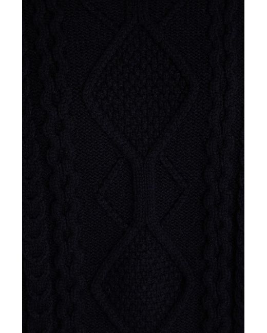 Victoria Beckham Black Cable-knit Wool Sweater