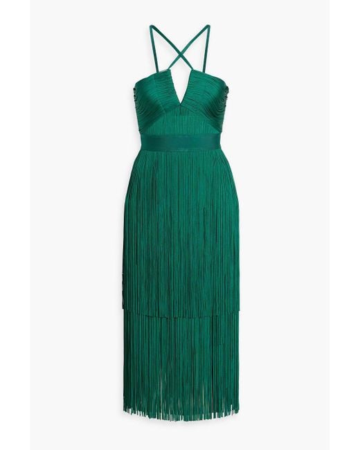 green bandage midi dress Grey Plunge Reversible Bandage Midi Dress In Green M main image 1