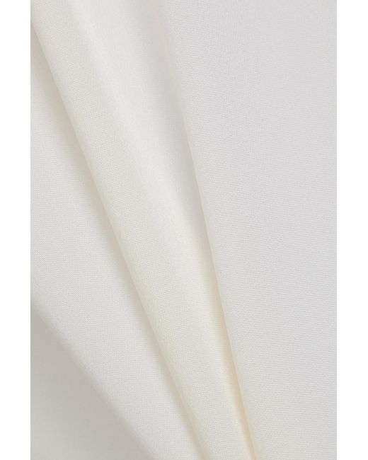 Theory White Pussy-Bow Silk-Crepe Blouse