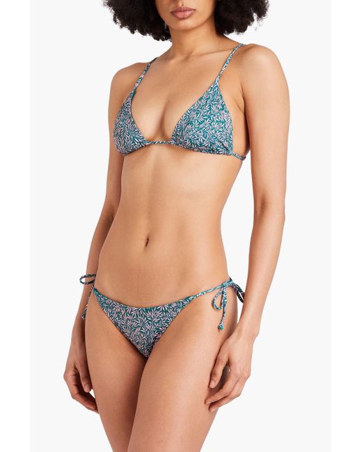 Onia Blue Kate Liberty-print Low-rise Bikini Briefs