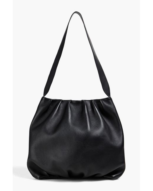 Elleme Vague Gathered Leather Shoulder Bag in Black | Lyst Australia