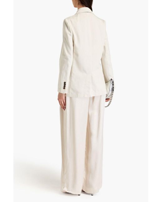 Brunello Cucinelli Natural Double-breasted Metallic Cotton-blend Twill Blazer