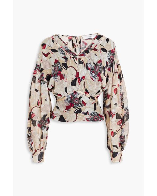IRO White Dunna bluse aus jacquard mit floralem print