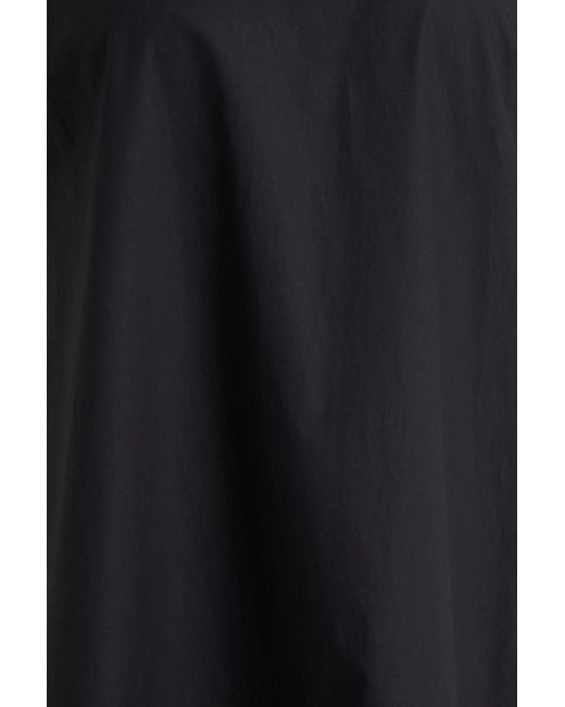 Theory Black Embroidered Cotton-blend Poplin Midi Dress