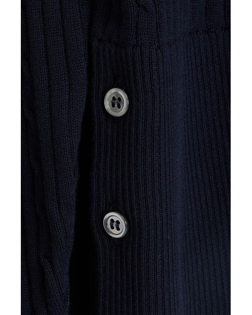 Thom Browne Blue Striped Cable-knit Cotton Sweater for men