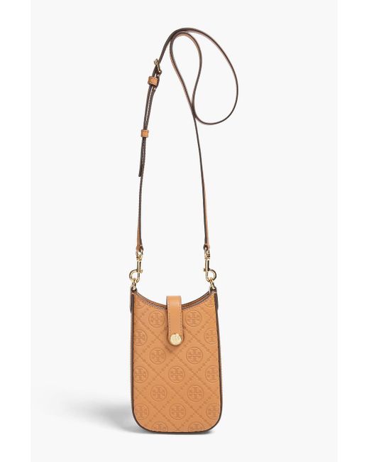 Tory Burch White Handy-pochette aus geprägtem leder