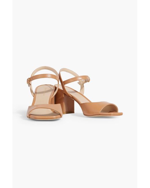 Stuart Weitzman Brown Tia 75 sandalen aus leder