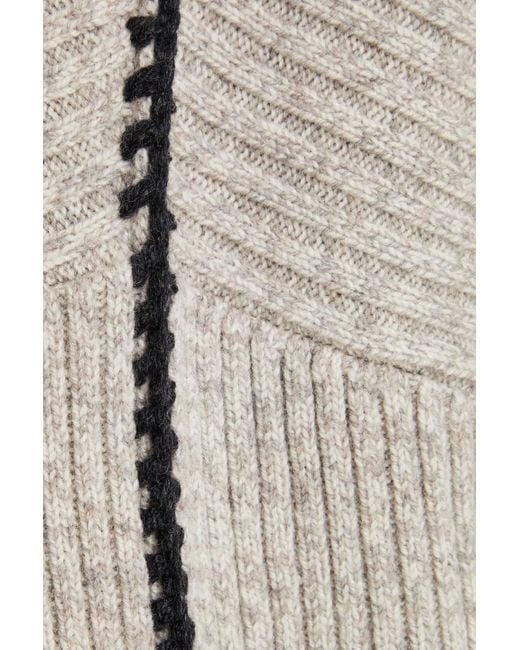 Rag & Bone White Ingrid Ribbed Wool Sweater