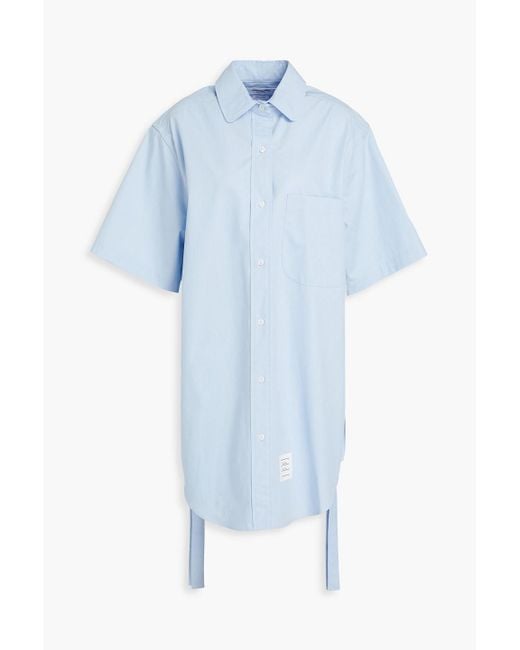 Thom Browne Blue Cotton-poplin Mini Shirt Dress