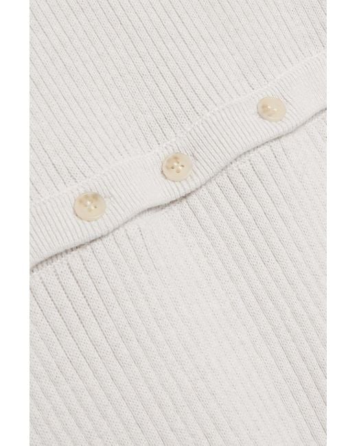 NAADAM White Geripptes midikleid aus einer baumwoll-kaschmirmischung