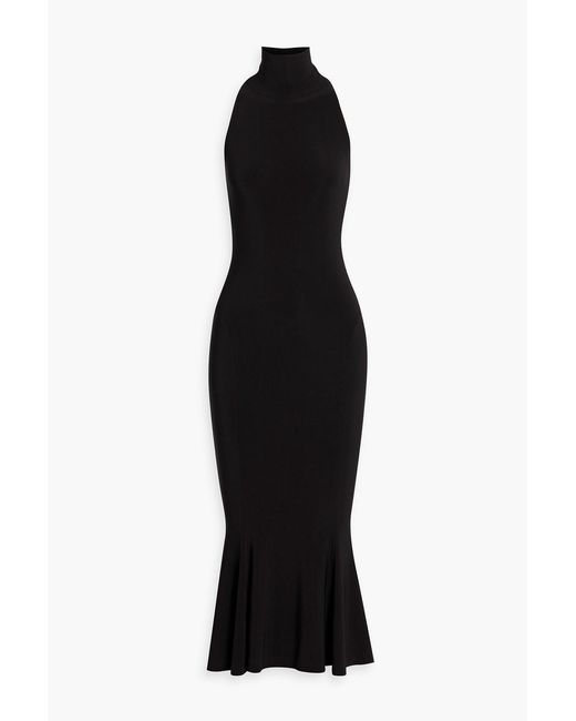 Norma Kamali Black Stretch-jersey Halterneck Midi Dress