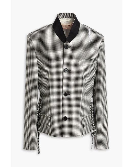 Marni Gray Jacke aus jacquard mit gingham-karo