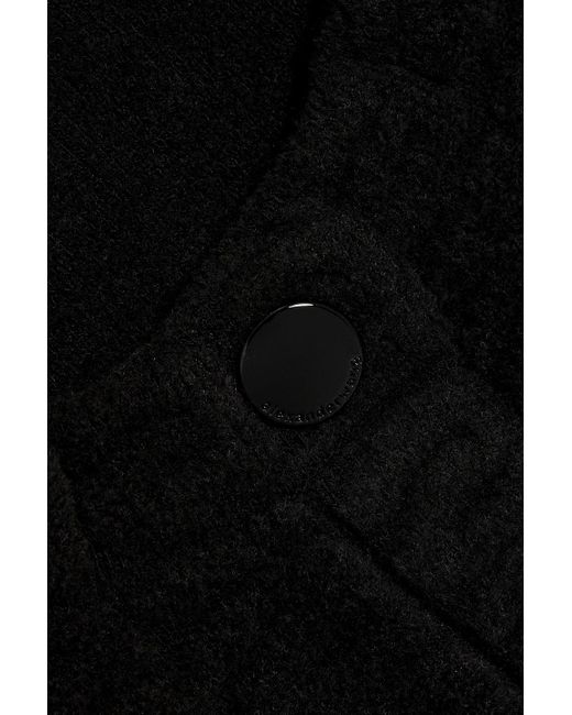 T By Alexander Wang Black Cropped Jacquard-knit Cardigan