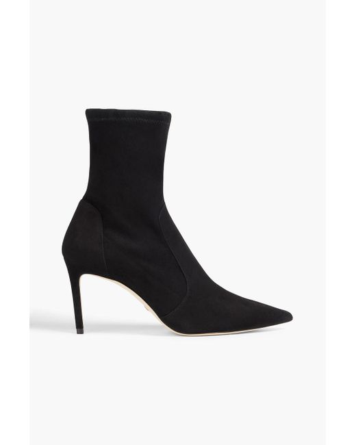 Stuart Weitzman Black Stuart 85 Suede Ankle Boots