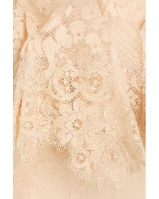 Zimmermann Natural Ruffled Cotton-Blend Corded Lace Maxi Skirt