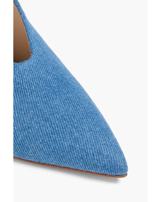 Stuart Weitzman Blue Lula Denim Mules