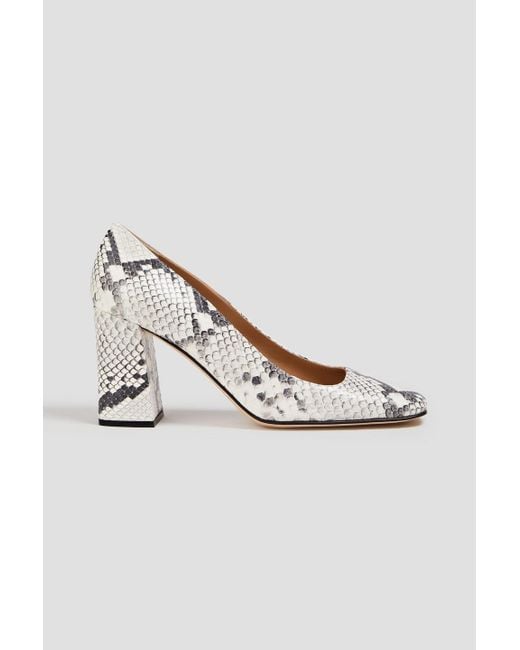 Sergio Rossi Metallic Snake-effect Leather Pumps