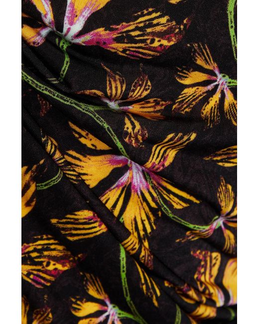 Ulla Johnson Black Aurelia Floral-print Stretch-jersey Turtleneck Top