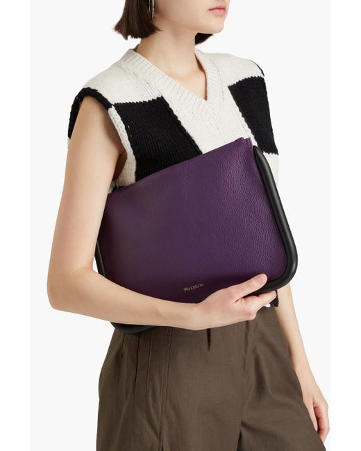 J.W. Anderson Purple Bumper Two-Tone Pebbled-Leather Pouch