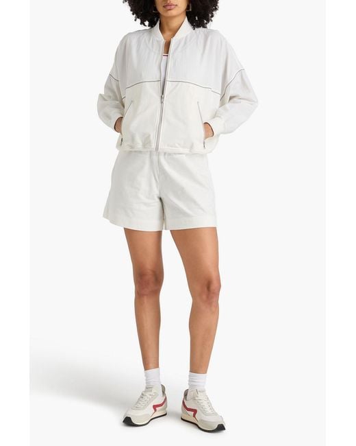 Brunello Cucinelli Natural Poplin-Paneled French Cotton-Blend Terry Jacket