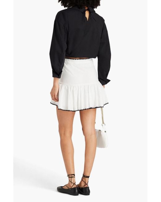 Claudie Pierlot Gray Ruffled Cotton-mousseline Mini Skirt