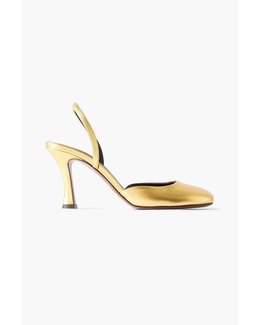 Neous Metallic Baten Leather Slingback Pumps