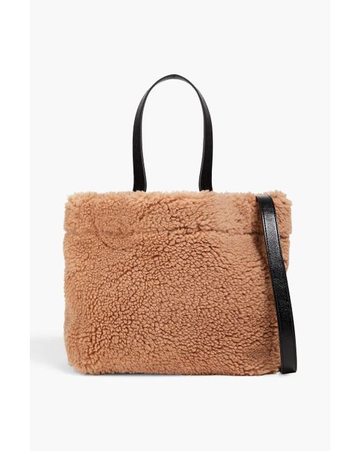 Stand Studio Brown Faux Shearling Tote