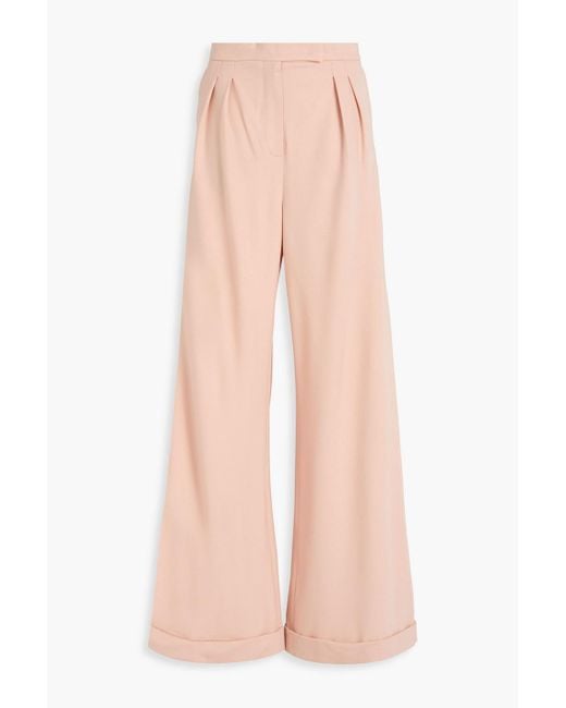 Max Mara Pink Faraday Wool Wide-Leg Pants