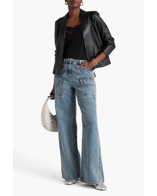 3.1 Phillip Lim Blue Acid-Wash High-Rise Cargo Jeans