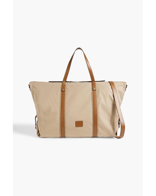 Paul Smith Natural Leather-Trimmed Twill Duffle Bag for men