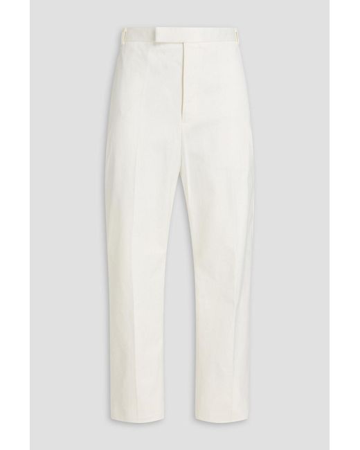 Thom Browne White Cotton-Twill Pants for men