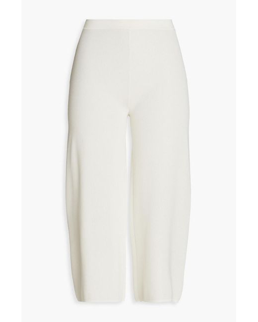 Gentry Portofino White Strick-culottes mit metallic-effekt