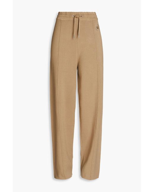 Sandro Natural Knitted Track Pants