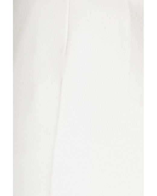 Dolce & Gabbana White Wool And Silk-blend Crepe Straight-leg Pants