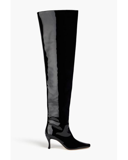 By Far Black Stevie Patent-leather Over-the-knee Boots