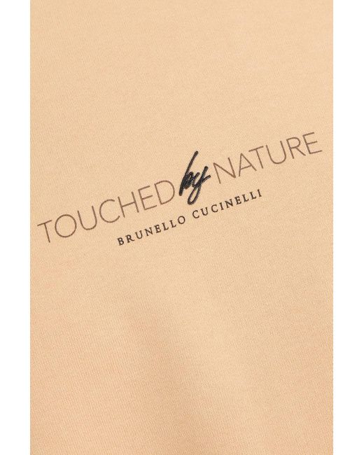 Brunello Cucinelli Natural Bead-embellished Printed French Cotton-terry Sweatshirt